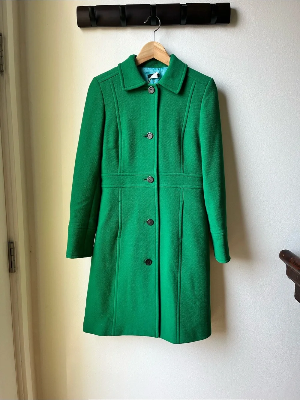 J Crew Green Lady Day Wool Coat Size 4